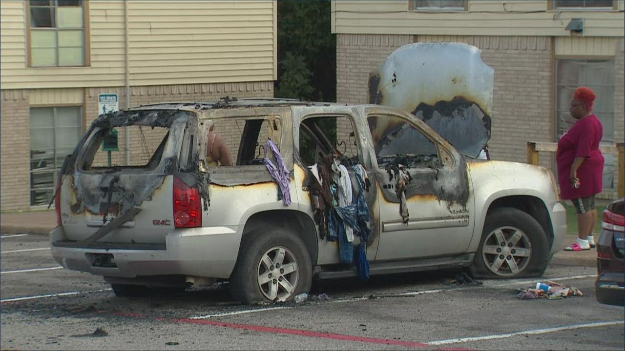 Displaced by explosion, her Dallas apartment was ransacked. Now someone has torched her SUV