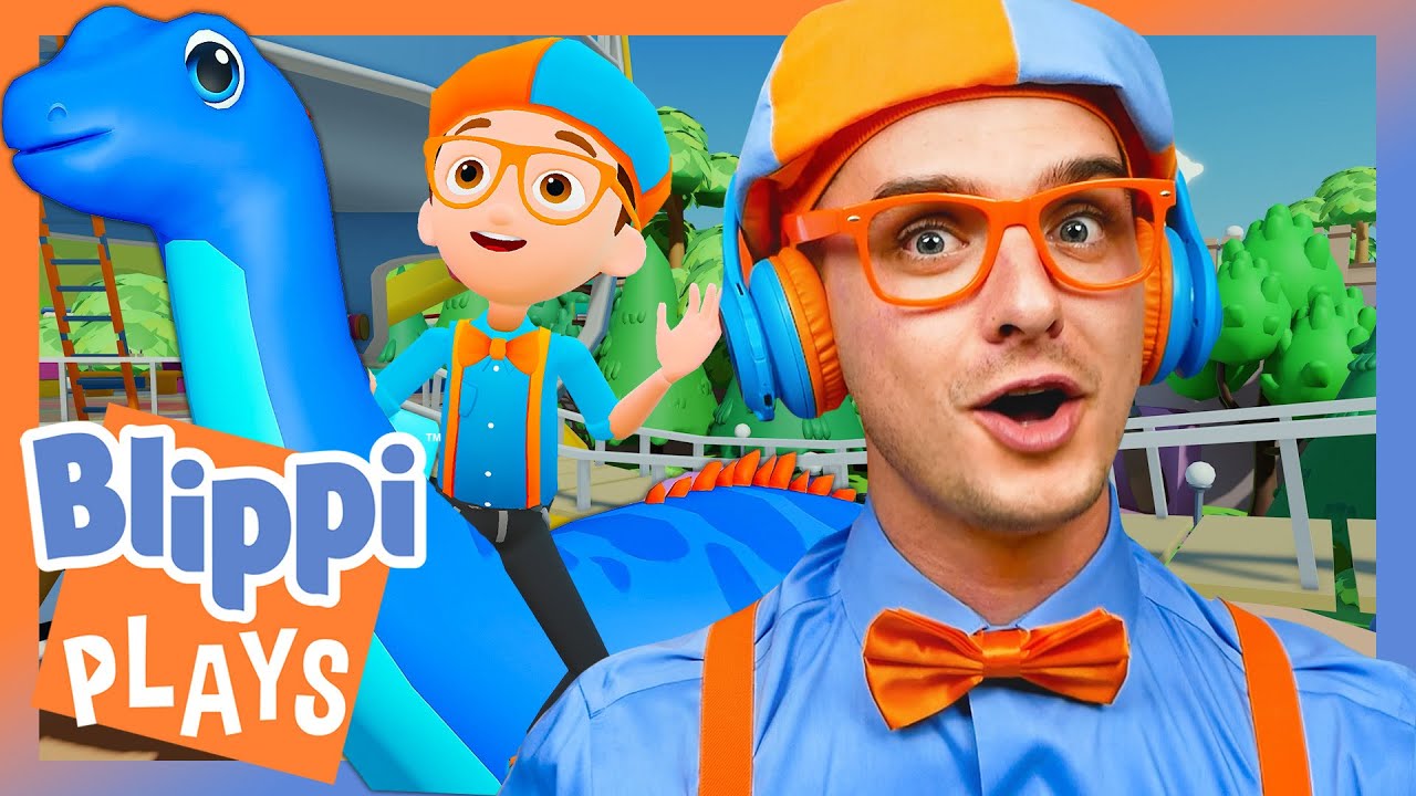 Blippi Rides a Sauropod! 🦕 BEST OF BLIPPI PLAYS ROBLOX! 🎮 Educational Gaming Videos for Kids