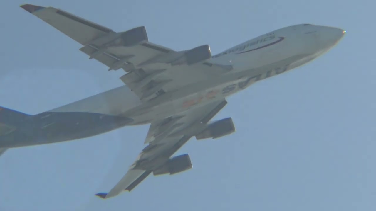 Atlas Air Boeing 747 Departing Lax Dockweiler Beach 
