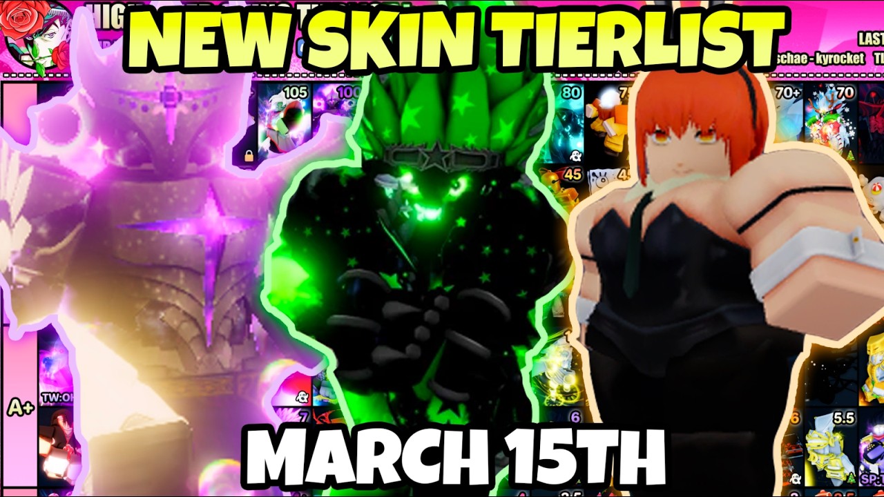 [YBA] INSANE NEW PKER SKIN TIERLIST MARCH 15TH...