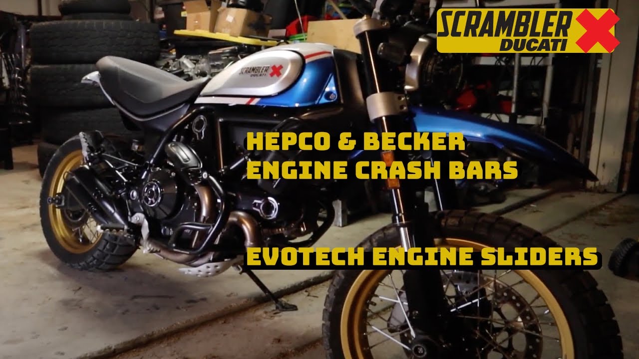 '21 Ducati Scrambler Desert Sled Adventure Prep Hepco & Becker bars evotech sliders oil cooler guard