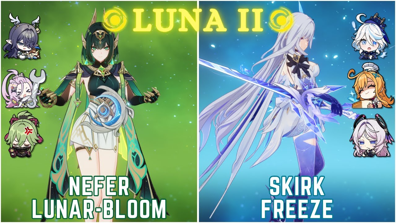 C0 Nefer Lunar-Bloom & C0 Skirk Freeze - Genshin Luna II Spiral Abyss Floor 12