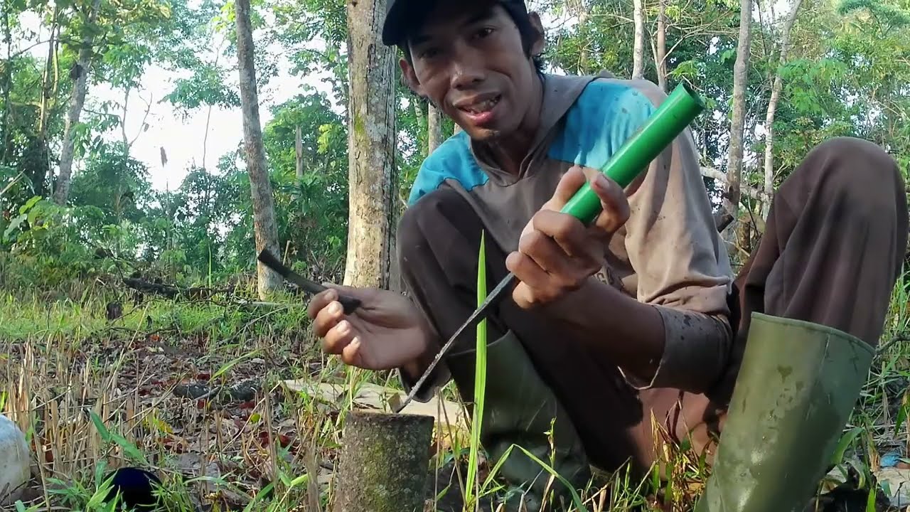CARA MENGASAH PISAU SADAP KARET 