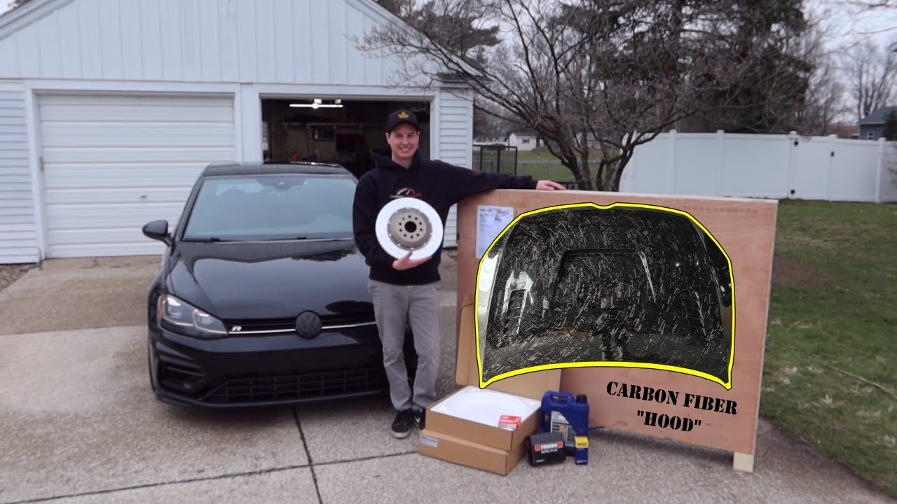 Капот из карбона для VW MK7 Golf R, модернизация задних тормозов от 034 Motorsport.