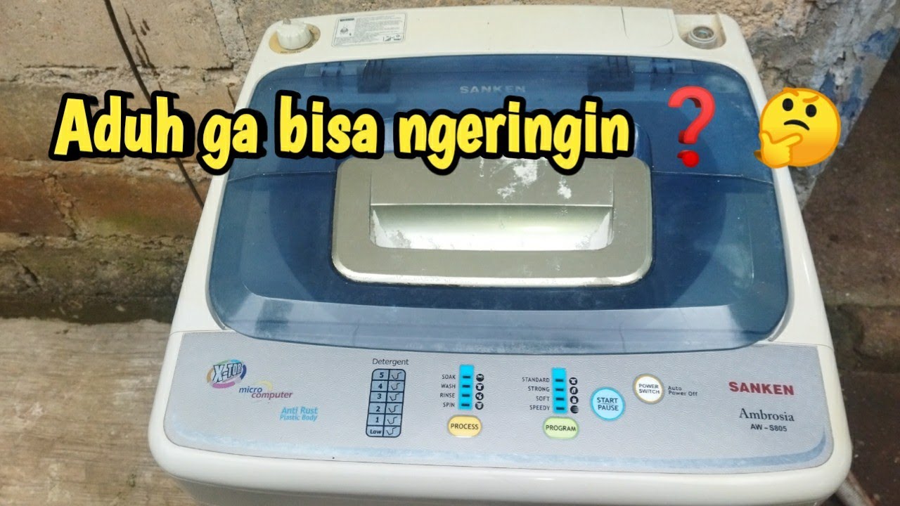 SERVIS MESIN CUCI 1 TABUNG OTOMATIS SANKEN PENGERING TIDAK MAU BERPUTAR