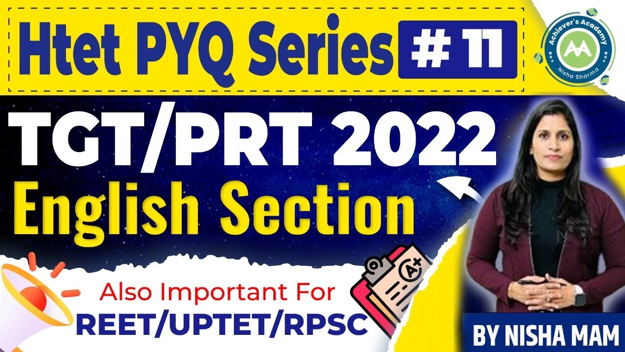 Htet Previous Year Series Class-11 Tgt/Prt 2022 English Section Solution By NIsha sharma