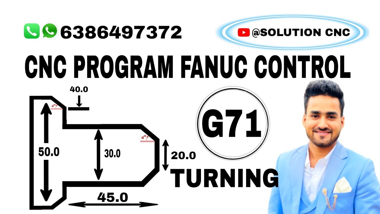 G71 turning cycle example , Stock removal cycle in cnc , Cnc Program Fanuc Control @SOLUTIONCNC