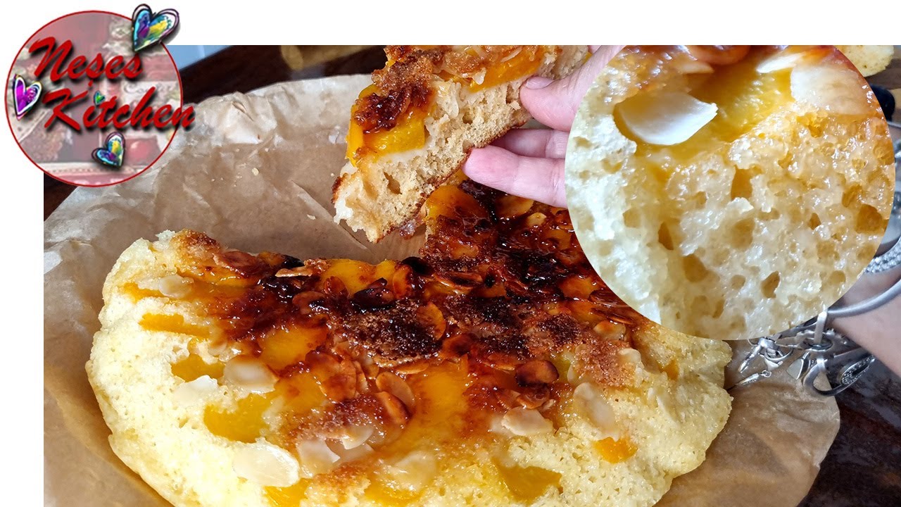 Pfirsichkuchen in der Pfanne unglaublich einfacher Pfannenkuchen