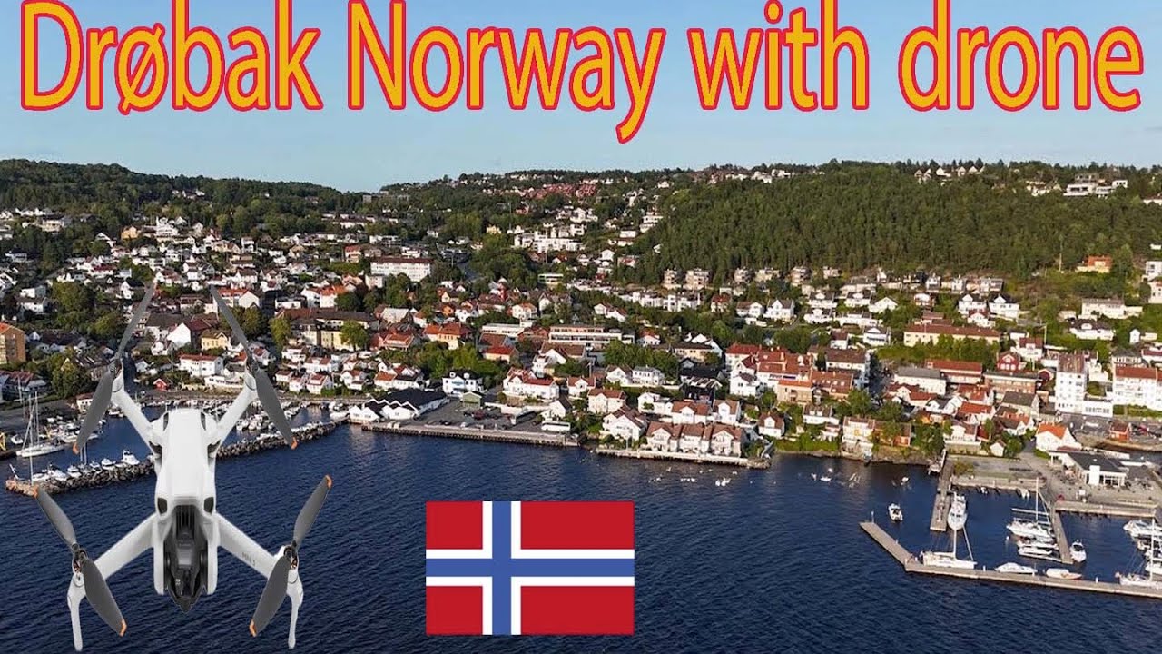 Dr&oslash;bak Oslofjord Norway with Drone/ 4K 100fps Ultra light HDR Video