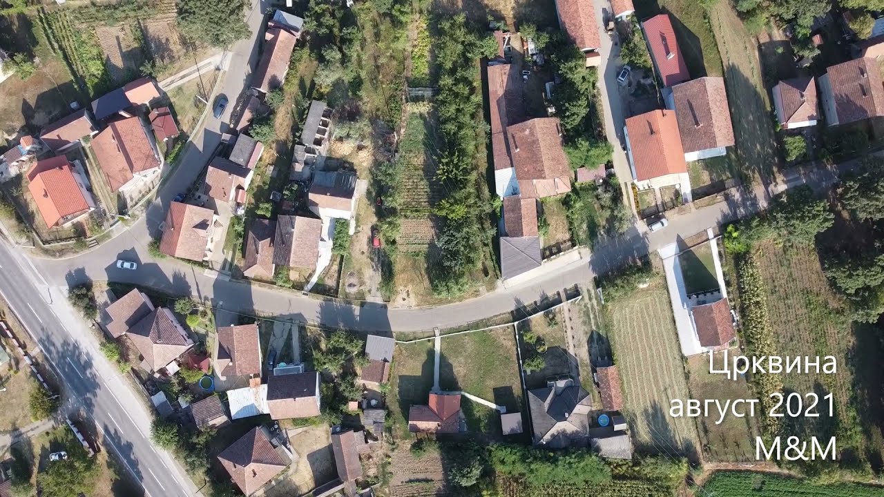 снимак дроном селo Црквина, август 2021