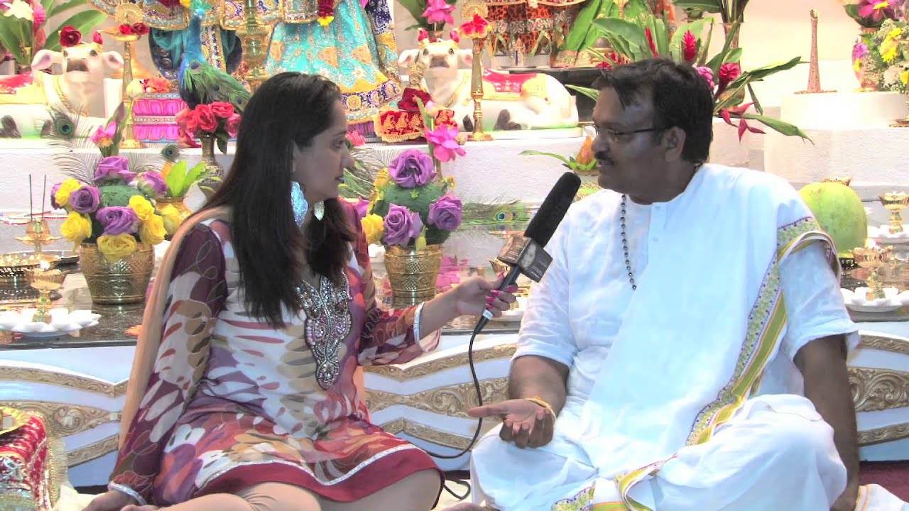 Pandit Rajin Balgobind Interview At Sri Krishna Mandir (New Amsterdam, Guyana)