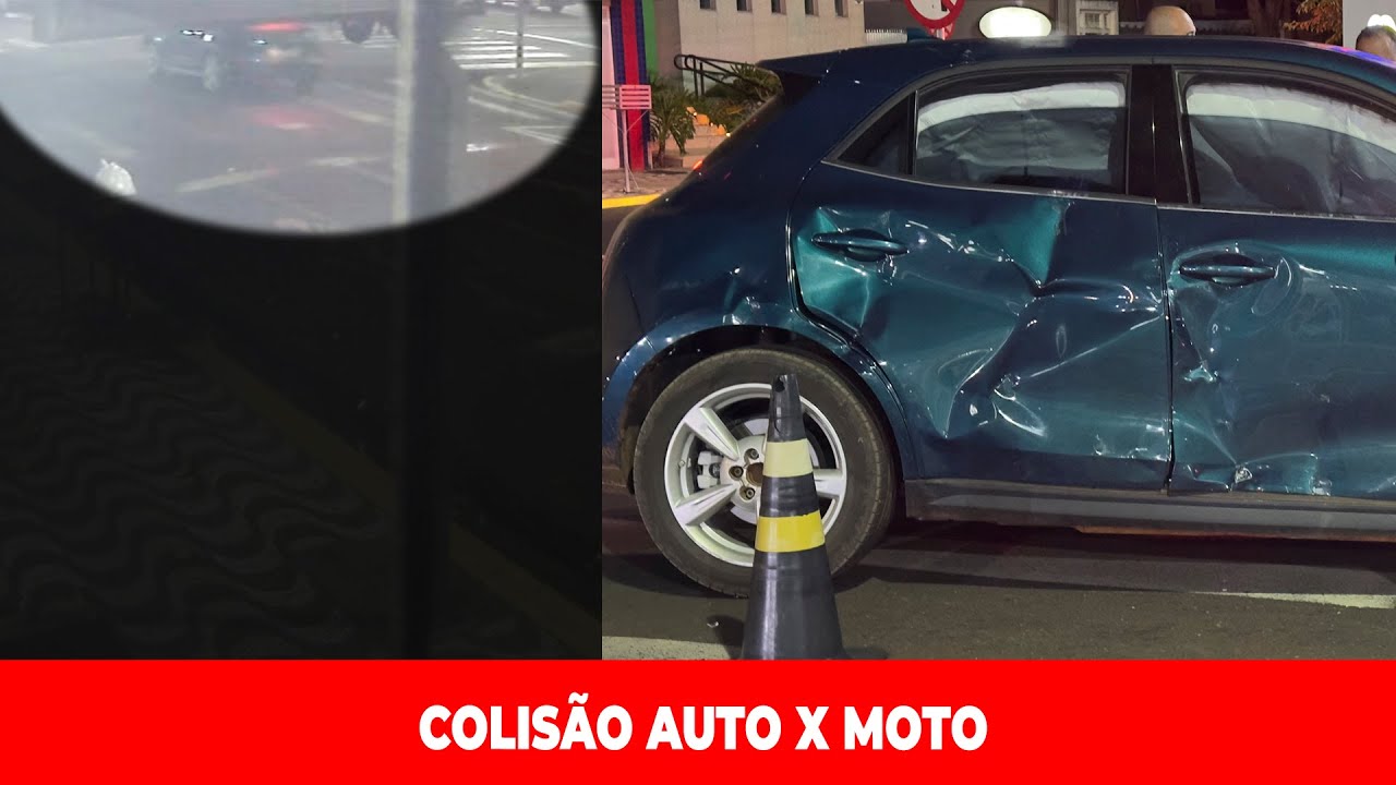 MOTOCICLISTA E PASSAGEIRO FICAM FERIDOS APÓS COLISÃO COM CARRO NO CENTRO DE APUCARANA