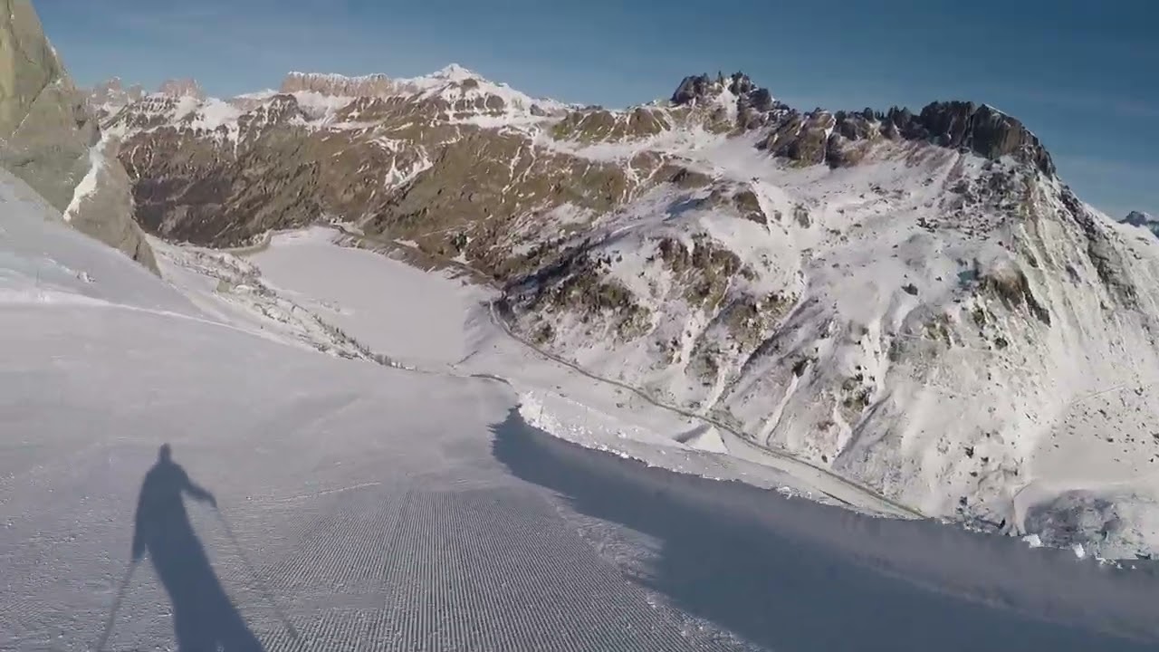 Sella Ronda | Skiing 2023 | Marmolada | red run from Punta Rocca (3.269 m) to chairlift Padon II