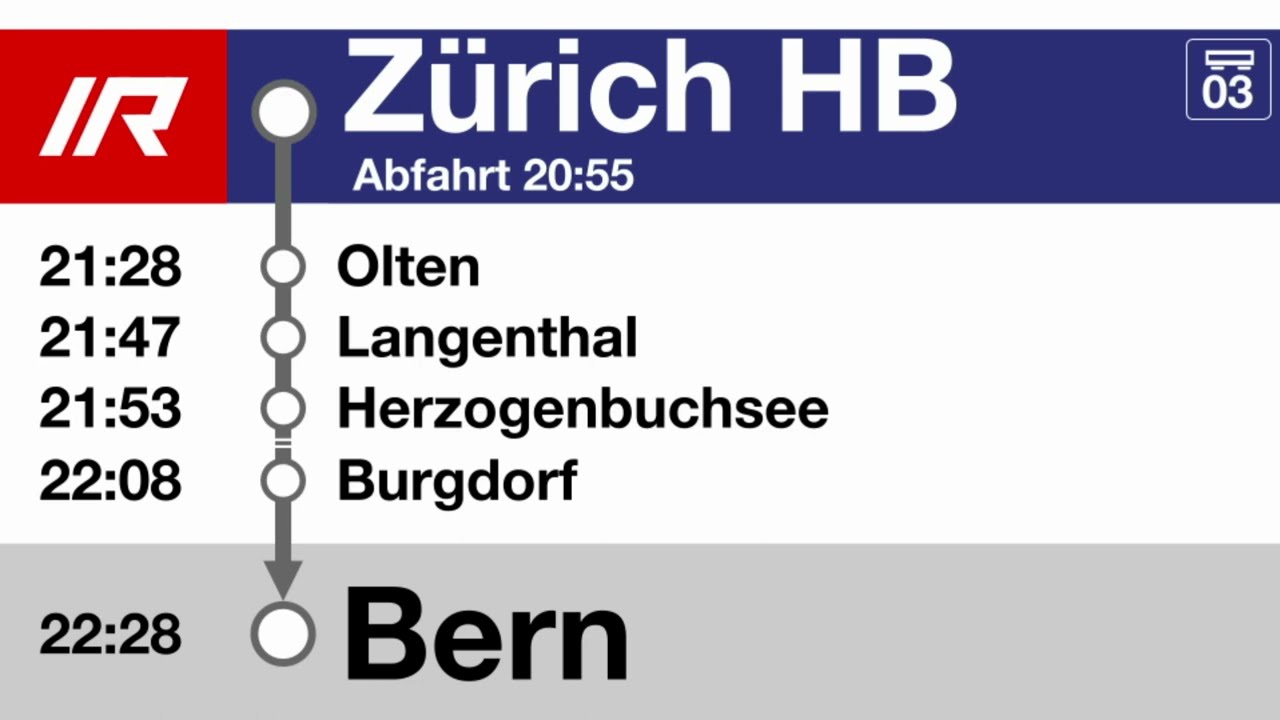 SBB Ansagen &raquo; IR Z&uuml;rich HB &mdash; Bern (2023) | mit Wynigen! | SLBahnen