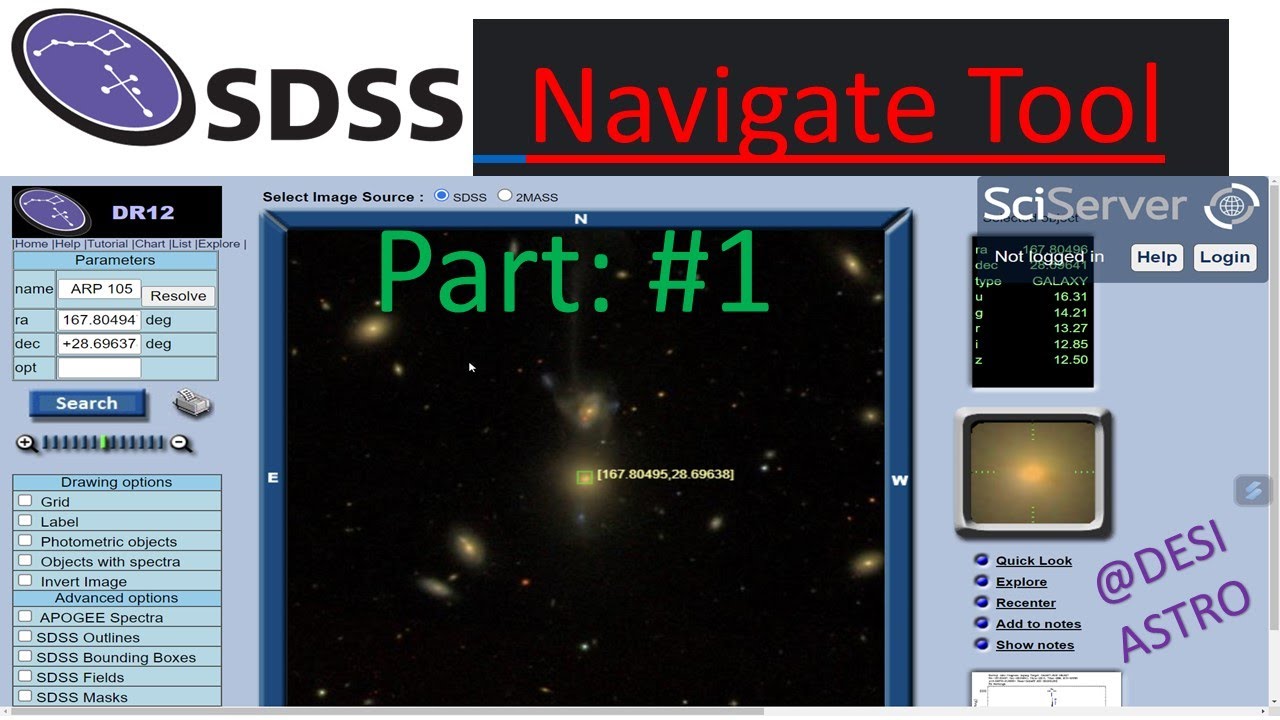 SDSS | Sloan Digital Sky Survey| INTRODUCTION TO NAVIGATE TOOLS| ASTRONOMICAL DATA| ASTRONOMY|