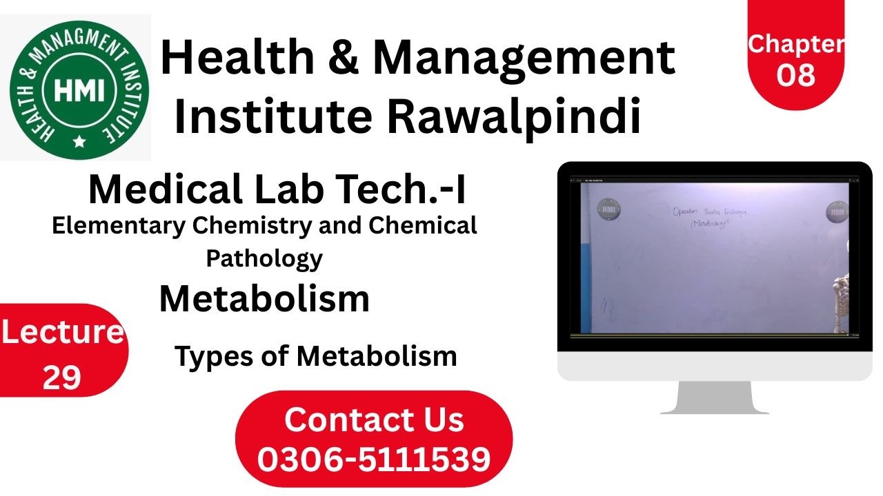 AHS || MLT || Elementary Chemistry || Carbohydrates, lipids, protein, enzyme, vitamin || Metabolism