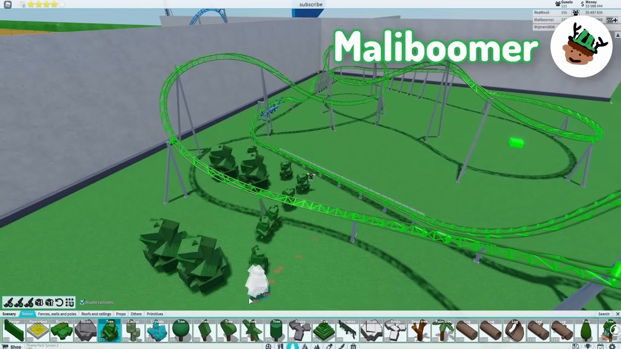 Only Using ONE COLOR in Theme Park Tycoon 2!