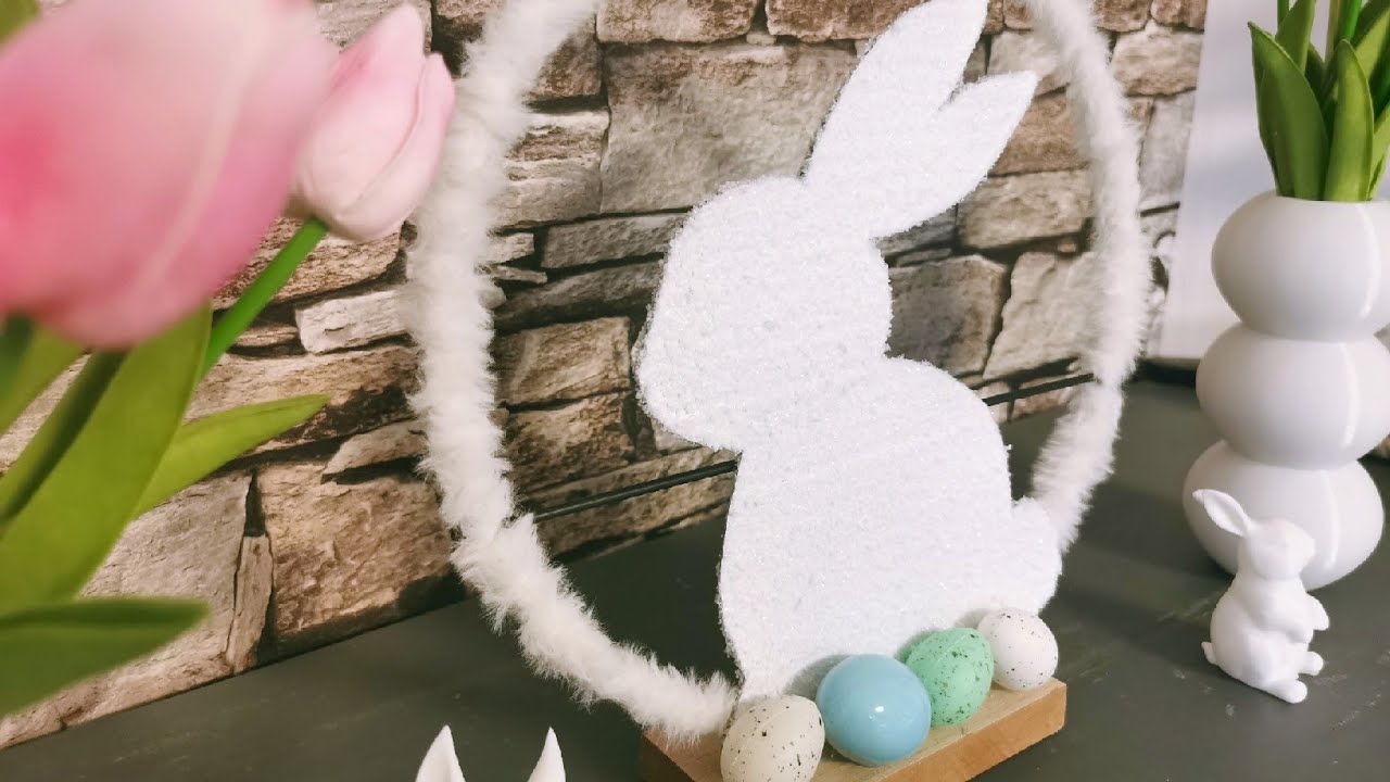 Hübsche Osterdeko aus Karton basteln (mit Metallring)