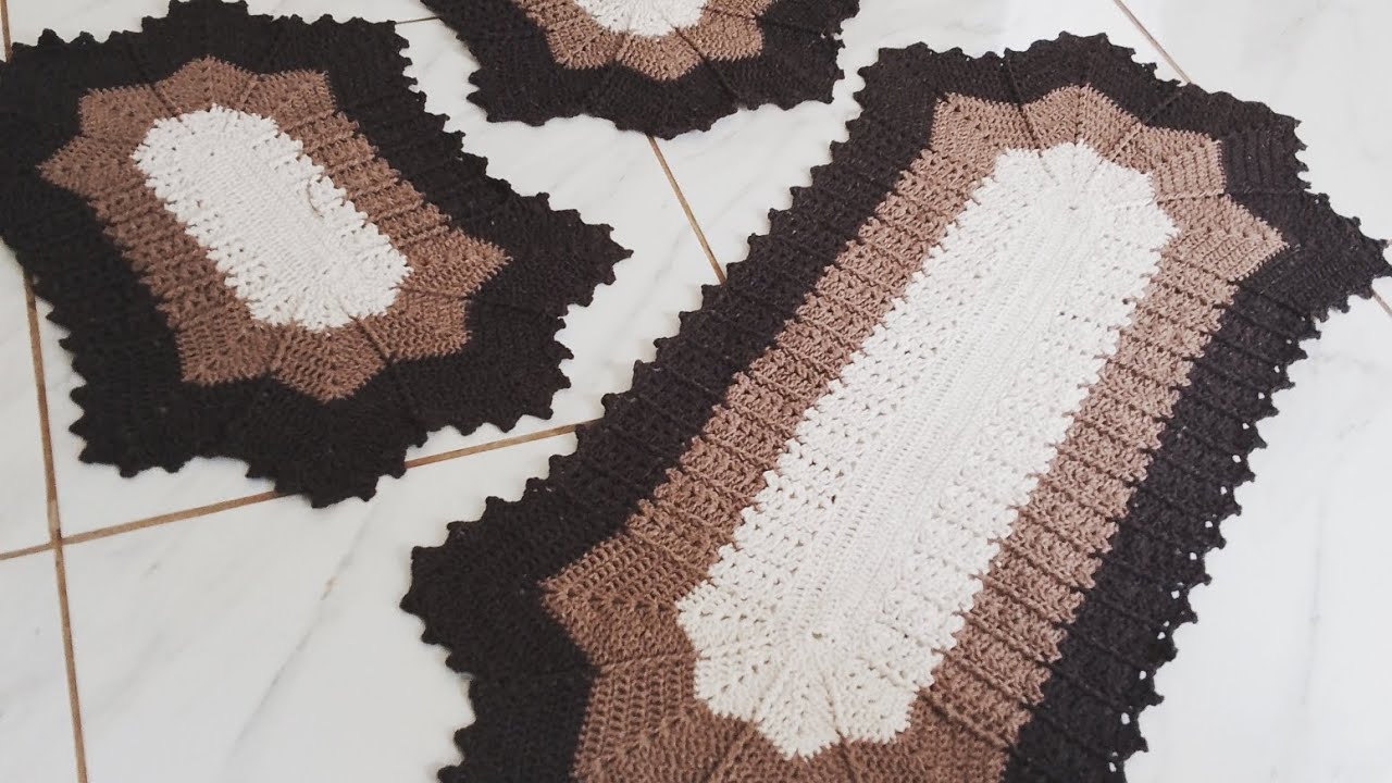 jogo de cozinha cores #degrade  #marrom em #croche