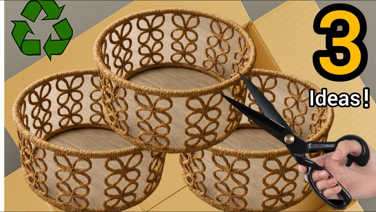 3 home decoration ideas with jute rope flowers/magical home decoration
