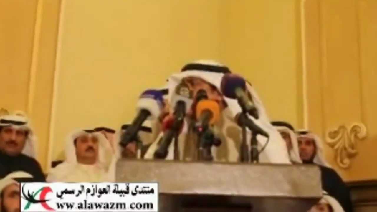 كلمة النائب مسلم البراك من تجمع كلنا بن جامع بعد إساءة حسين القلاف وقناة سكوب لـ أمير قبيلة العوازم فلاح بن جامع ـ مارس2012