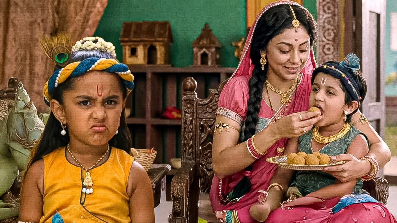 मैया को बलराम को लडू खिलते देख कान्हा को हुई जलन|| Yashomati Maiyaa Ke Nandlala ||