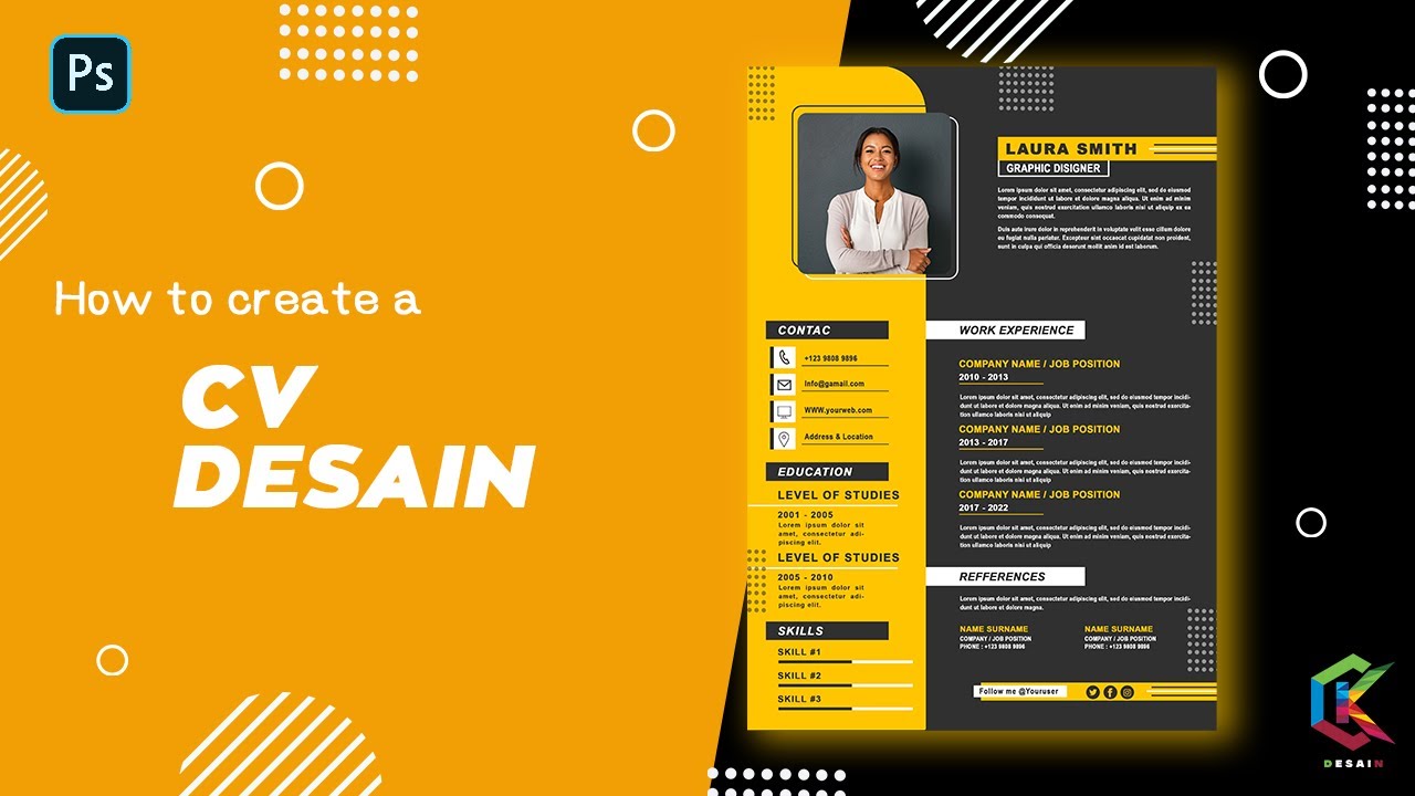 How to create a CV/Resume desain in photoshop | Photoshop Tutorial