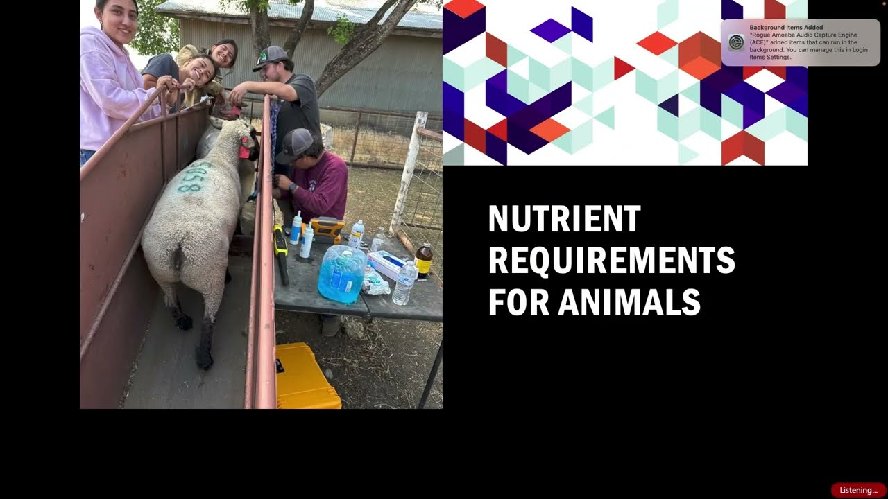 Nutrient Requirements for Livestock: An Overview