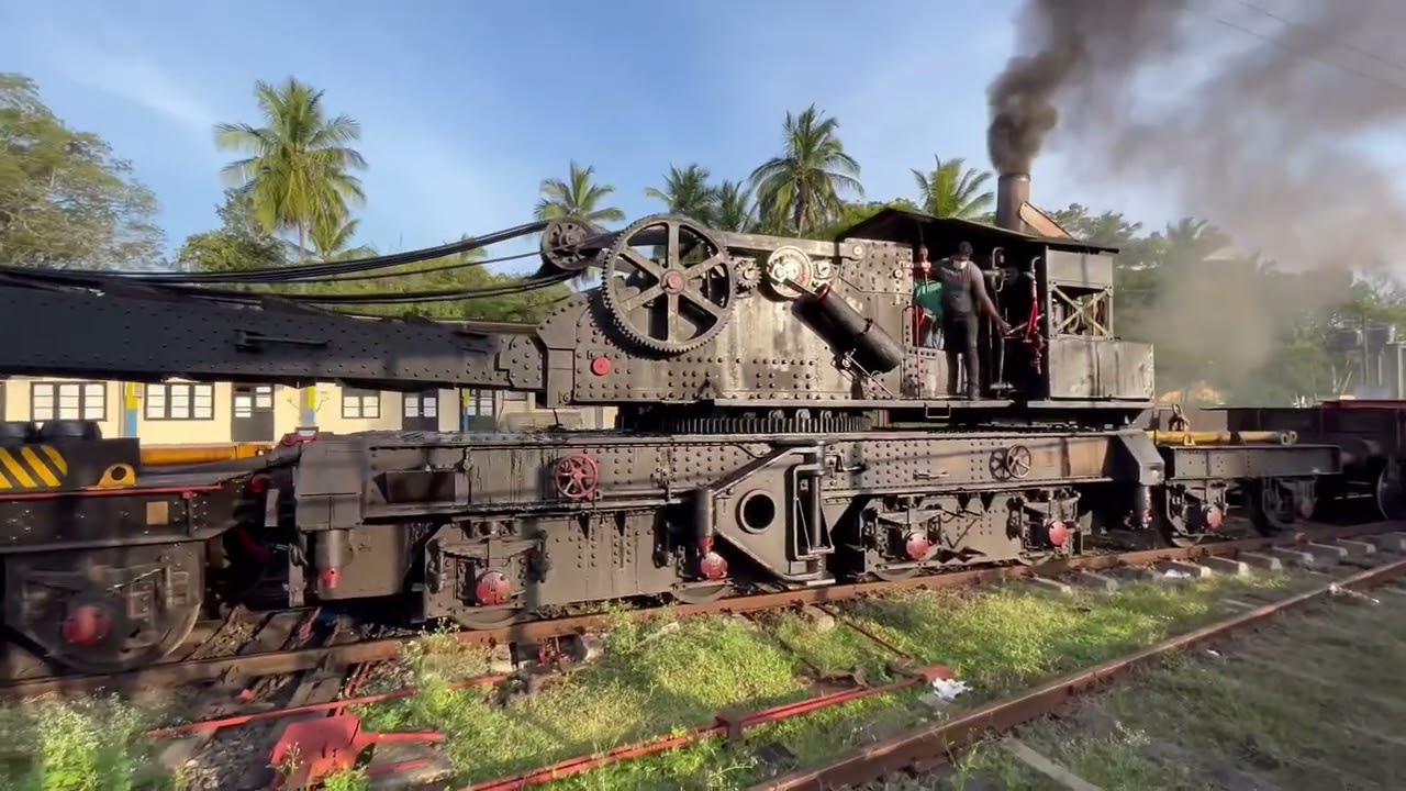 Sri Lankan Railways Class M6 With Steam Crane At Vavuniya Railway Station