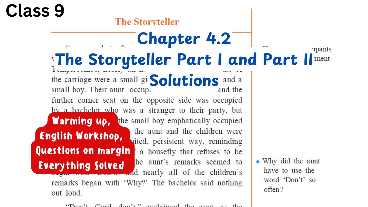 The Storyteller | Chapter 4.2 | English class 9 | Solutions | state board