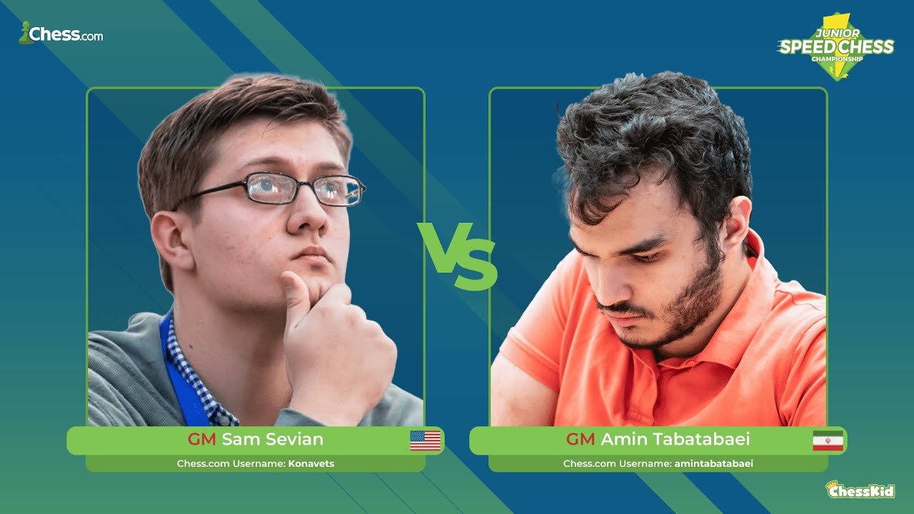 GM Sam Sevian vs GM Amin Tabatabaei | Junior Speed Chess Championship