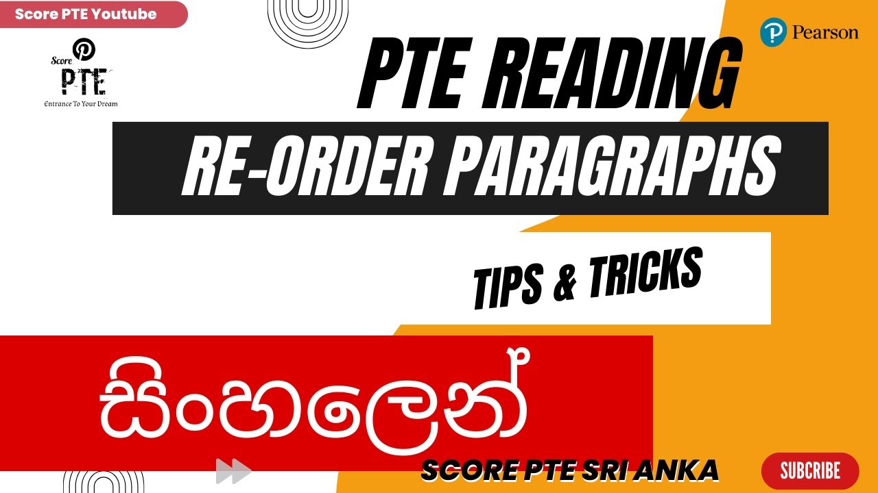 PTE Reading | Re-order Paragraphs Tips & Tricks Strategies | Sinhala