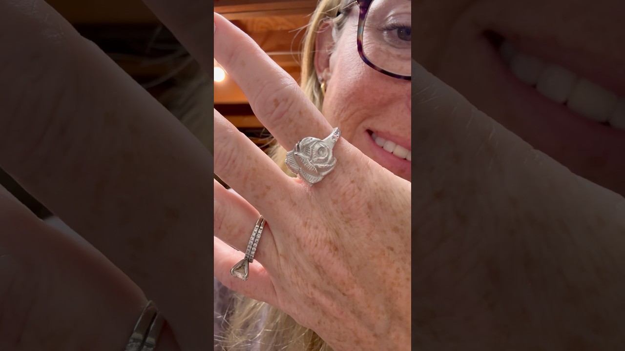 Making a rose spoon ring! #spoonring #silverware #upcycle #diy #vintage #rose