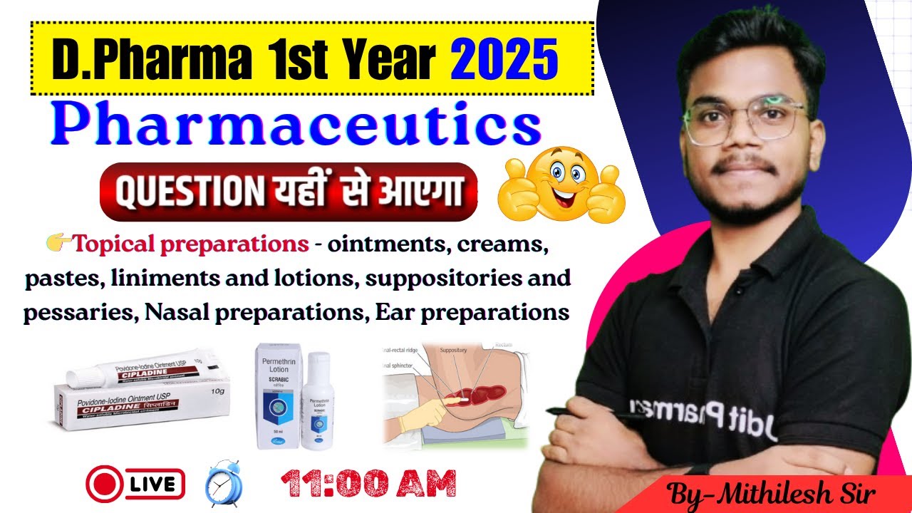 Pharmaceutics Important Question | Topical preparations | D.Pharma 1st Year 2025 Imp Topic