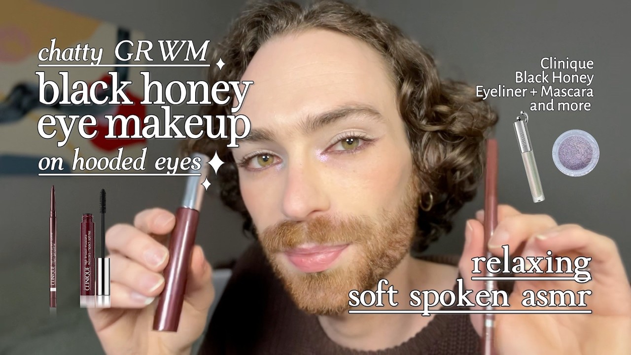 Relaxing Soft-Spoken ASMR GRWM Eye Makeup Tutorial | Ethereal Black Honey Look on Hooded Eyes ✨