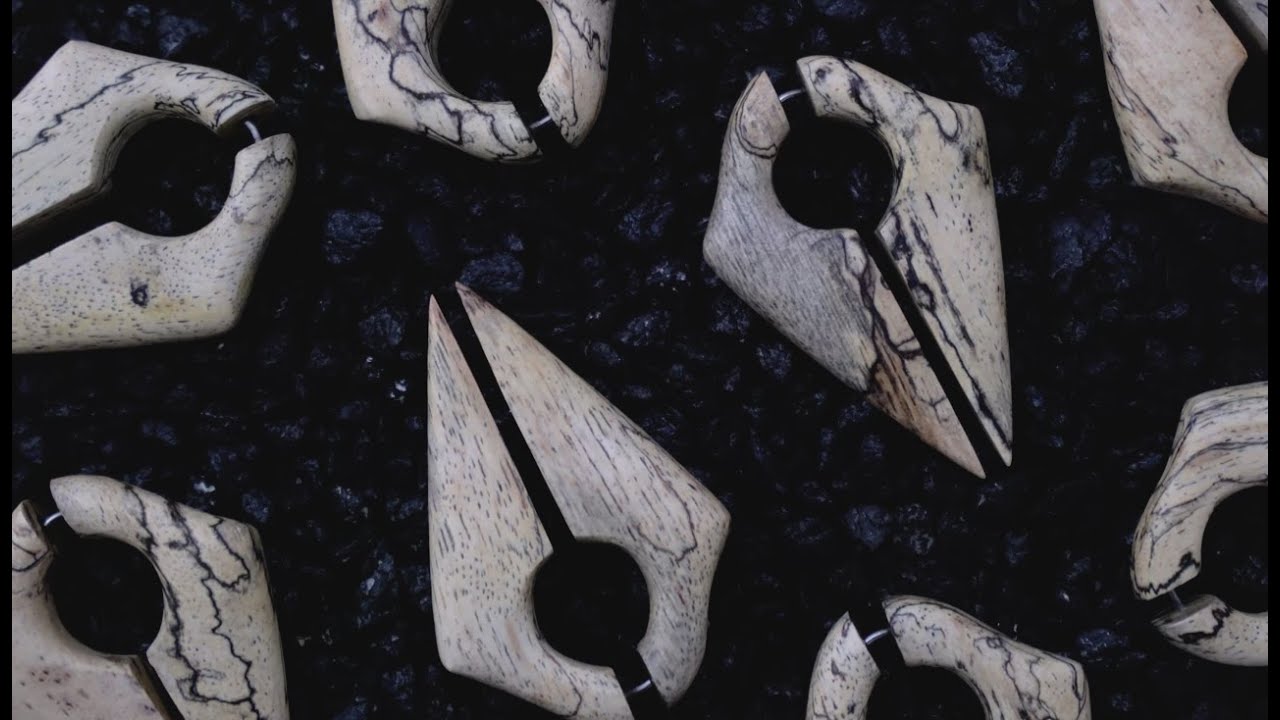 Ravine Tamarind Wood Titanium Fake Gauge Earrings | UrbanBodyJewelry.com