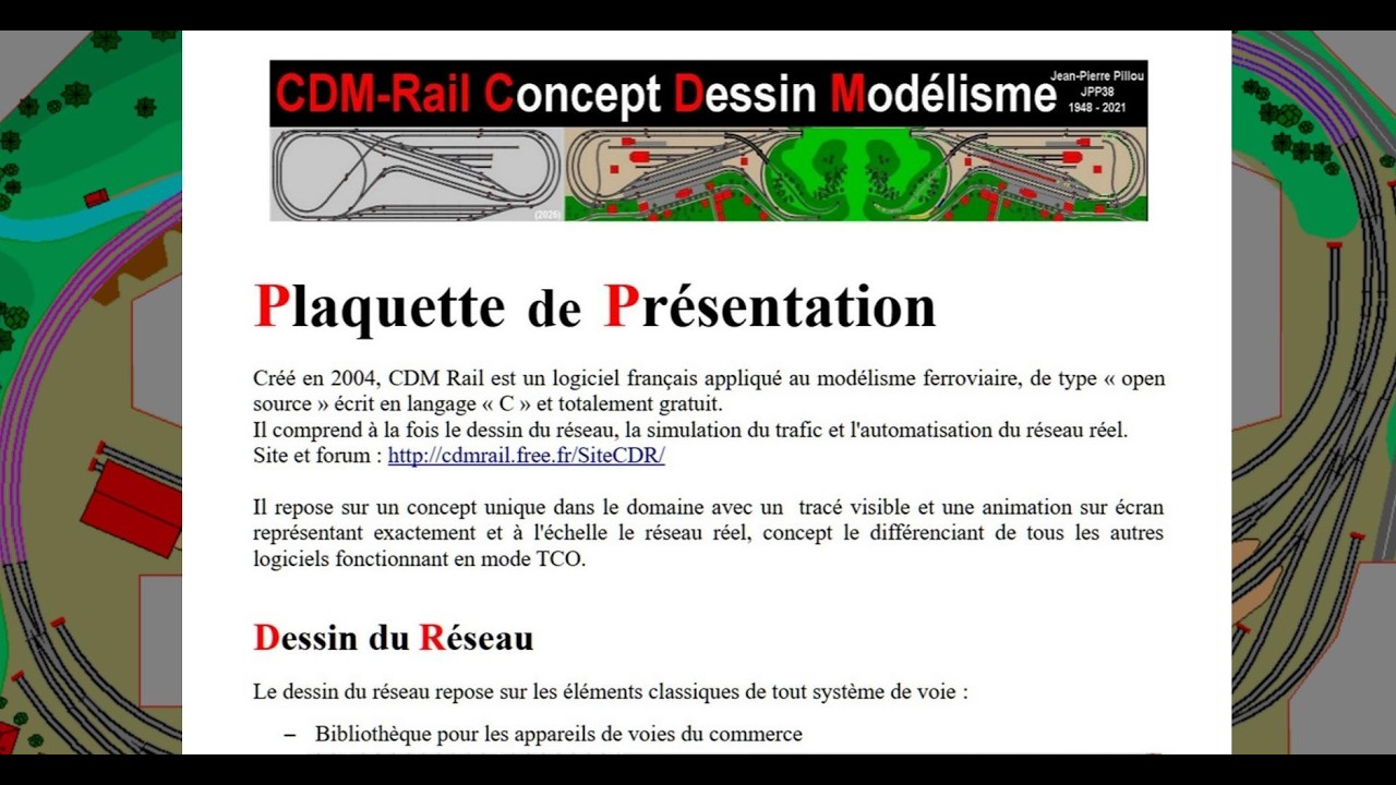 Plaquette de présentation du logiciel CDM Rail pour le modélisme ferroviaire