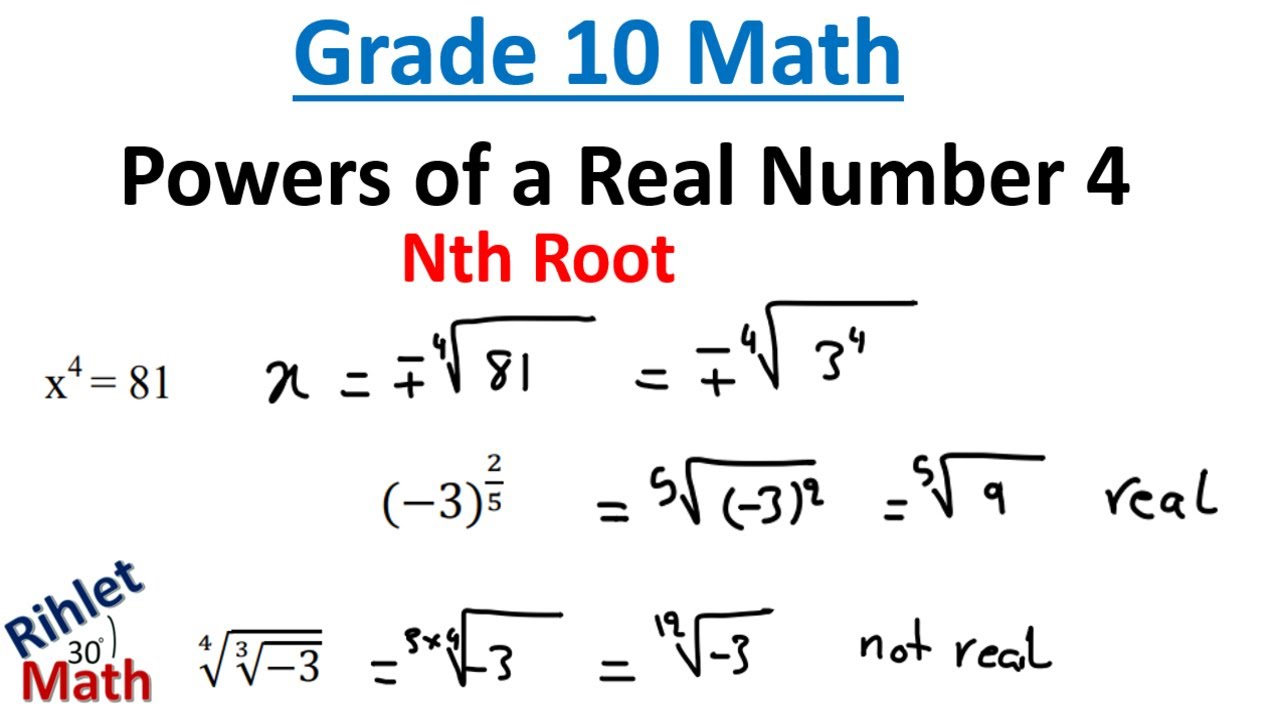 Grade 10 Math | Powers of a Real Number 4 | nth root
