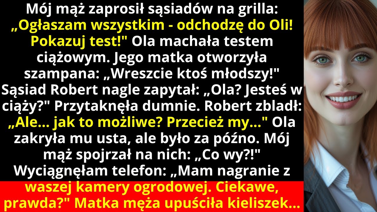 Mój mąż zaprosił sąsiadów na grilla: „Ogłaszam wszystkim - odchodzę do Oli! Pokazuj test!