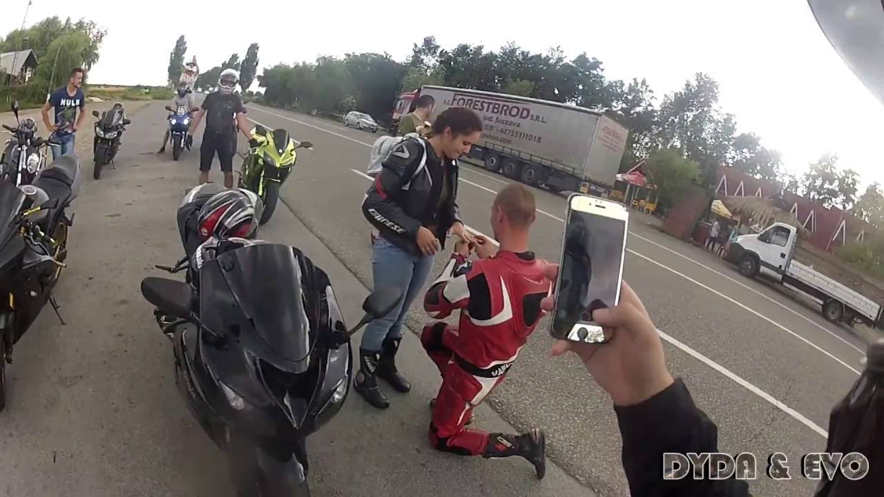 CERERE IN CASATORIE PE MOTOCICLETE BACAU 2016 *Best motorcycle marriage proposal wheelie moto