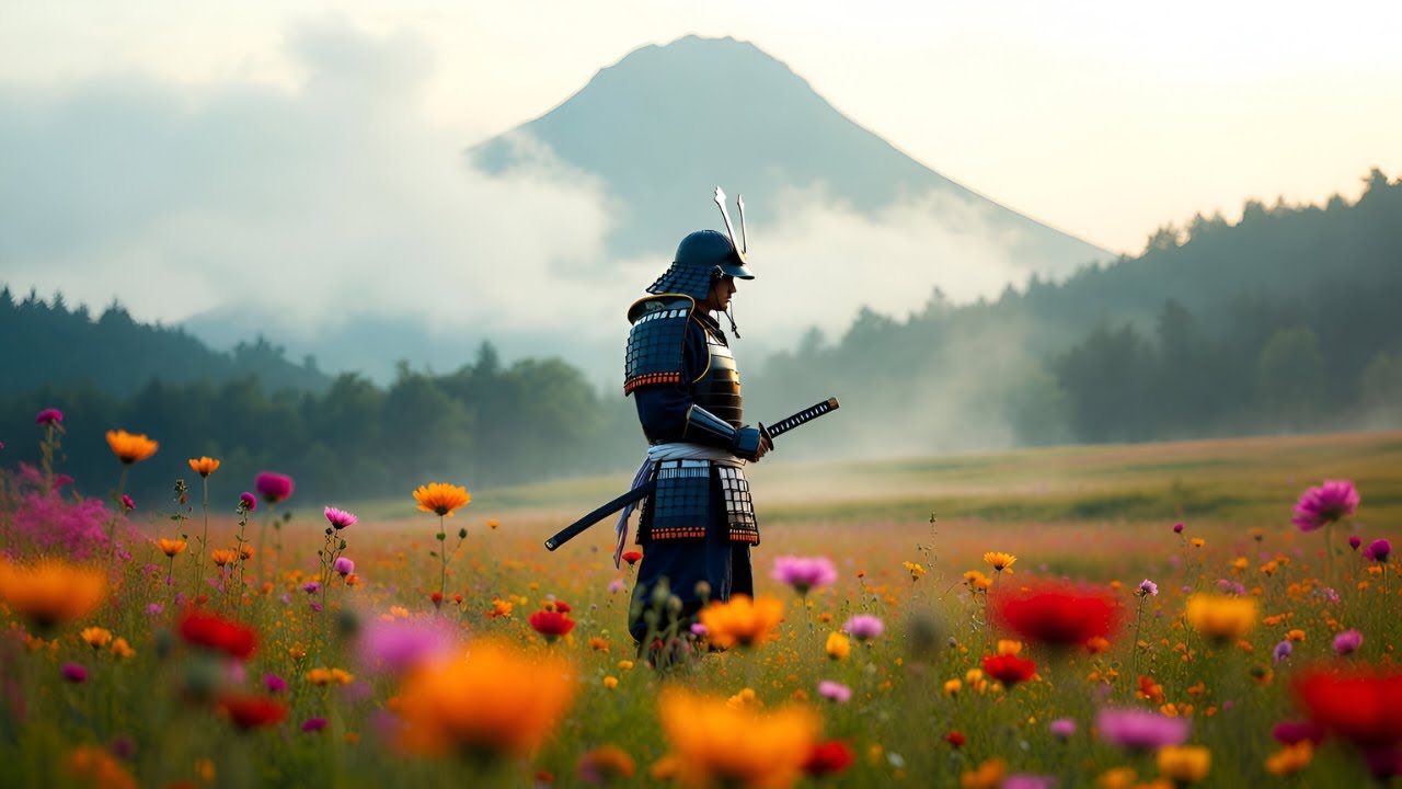 📜 Study in Samurai Flower Fields  – Calm Music for Reading, Study & Deep Concentration (1 Hour)