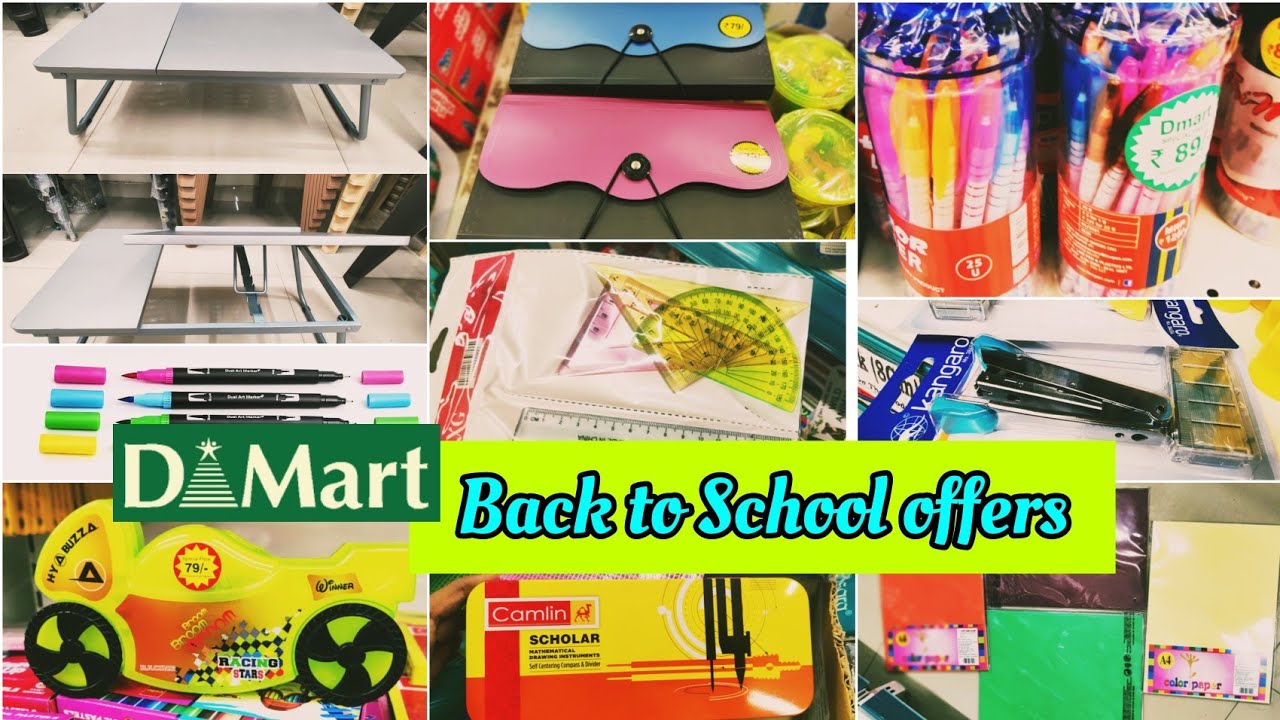 Dmart latest offers, Back to School upto 70% discount, stationery, books, lunch box, study essential