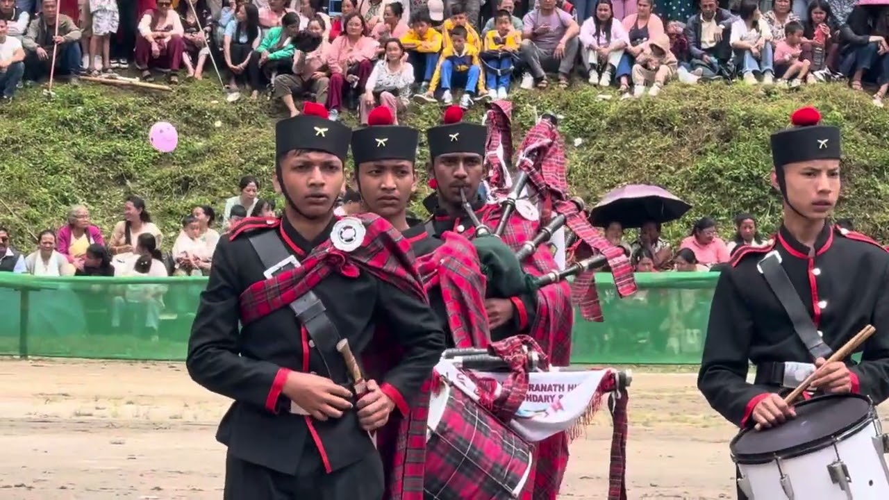 Rabindranath High School pipe band display in Mirik