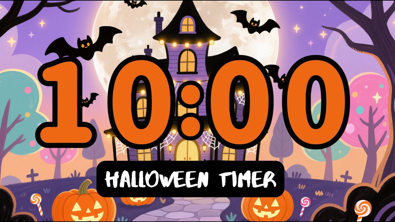 10 Minute Halloween Timer 🎃 | Spooky-Cute Countdown with Fun Music