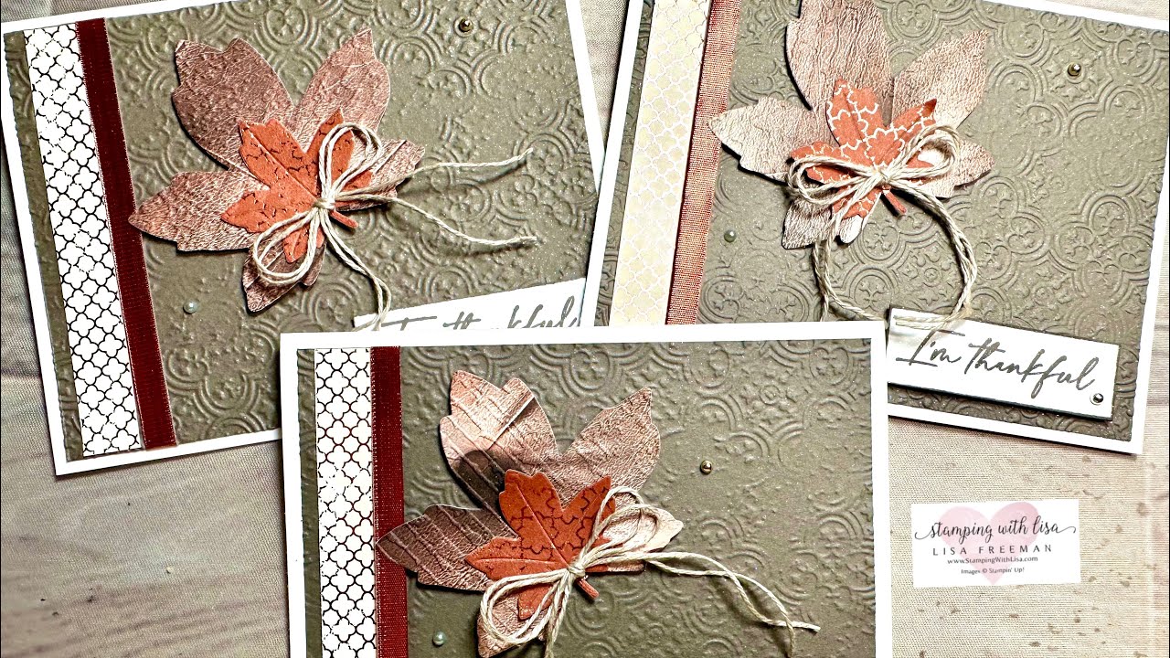 🍁🍁Quick and Easy Cards with All About Autumn DSP and Distressed Tile EF!