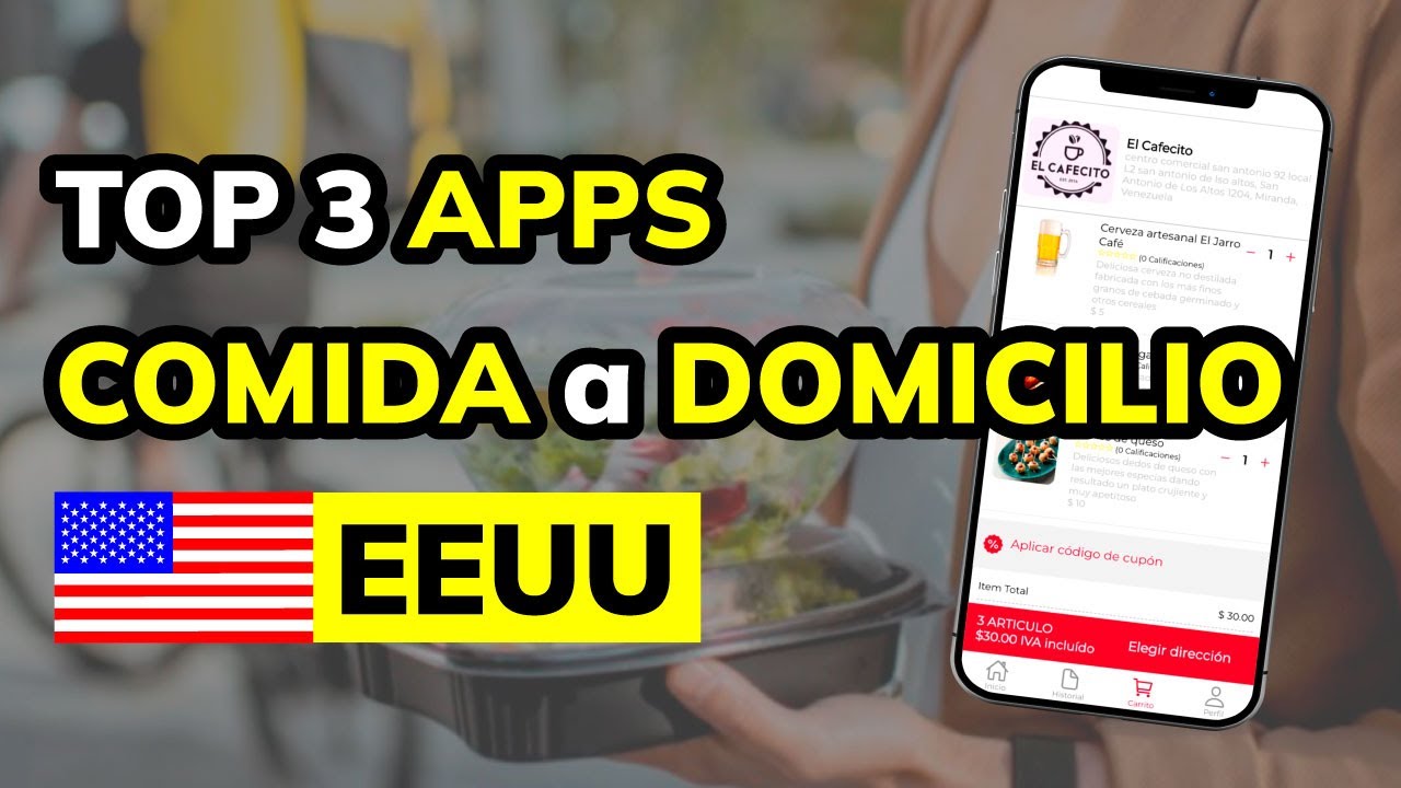 🥇 Las 3 mejores APPS para PEDIR COMIDA A DOMICILIO en EEUU