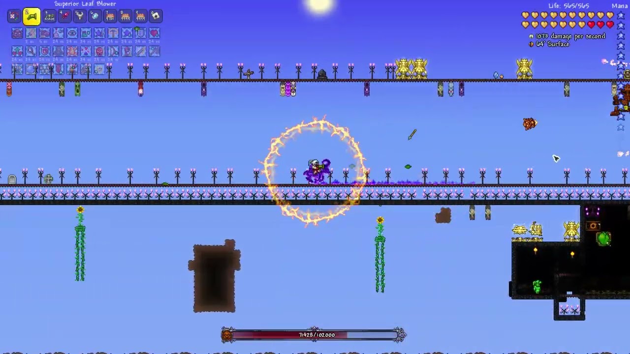 Terraria 1.4.5 Legandary Difficulty Boss Fight - Enraged Golem
