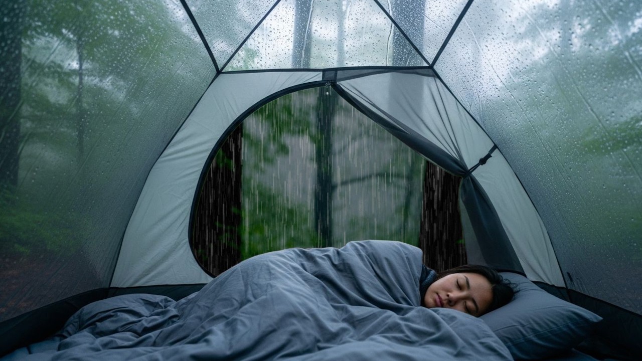 Rain Sounds for Deep Sleep 🌧️ | Peaceful Rainforest Tent Ambience