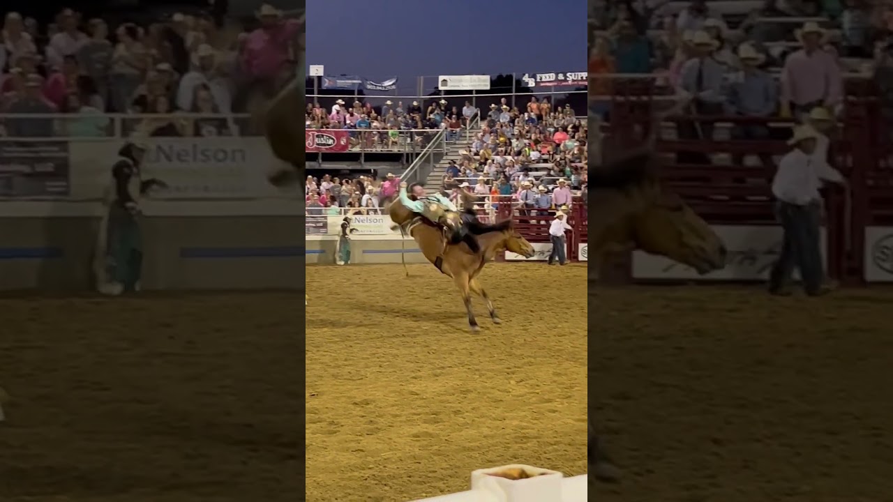 Bareback bronc rider gets it done in Gladewater! #shorts #rodeoshorts #broncriding #broncs #cowboy