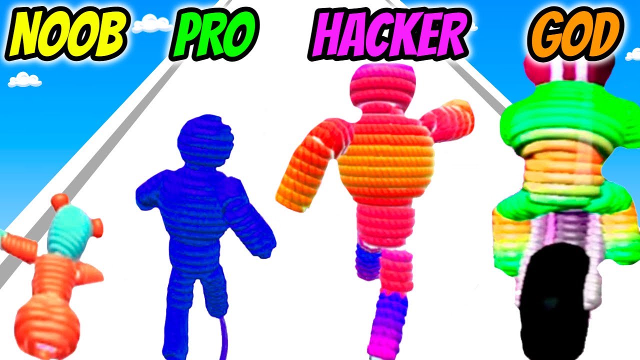 NOOB vs PRO vs HACKER vs GOD - Rope-Man Run @FunnyGameplay